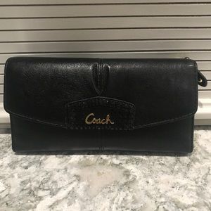 Coach black leather wallet